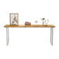 Rectangle Pine Wood Top Bistro Table Modern Pub Table with White Metal Base Clearhalo 'Bar Furniture' 'Bar Tables' 'bar_tables' 'furn' 'furn_bar_tables' 'Furniture' 'Kitchen & Dining Furniture' 1200x1200_da64abcf-26b2-4269-b6ac-86735fc8d84c