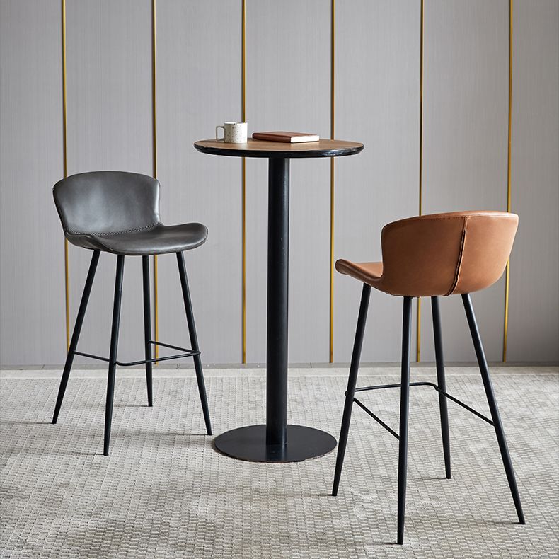 Scandinavian Home Leather Stool Footrest Matte Finish Barstool Clearhalo 'Bar Furniture' 'Bar Stools' 'bar_stools' 'furn' 'furn_bar_stools' 'Furniture' 'furniture_bar_stools' 'Kitchen & Dining Furniture' 1200x1200_da64e5c0-6279-4412-aba5-c24ee33426b2