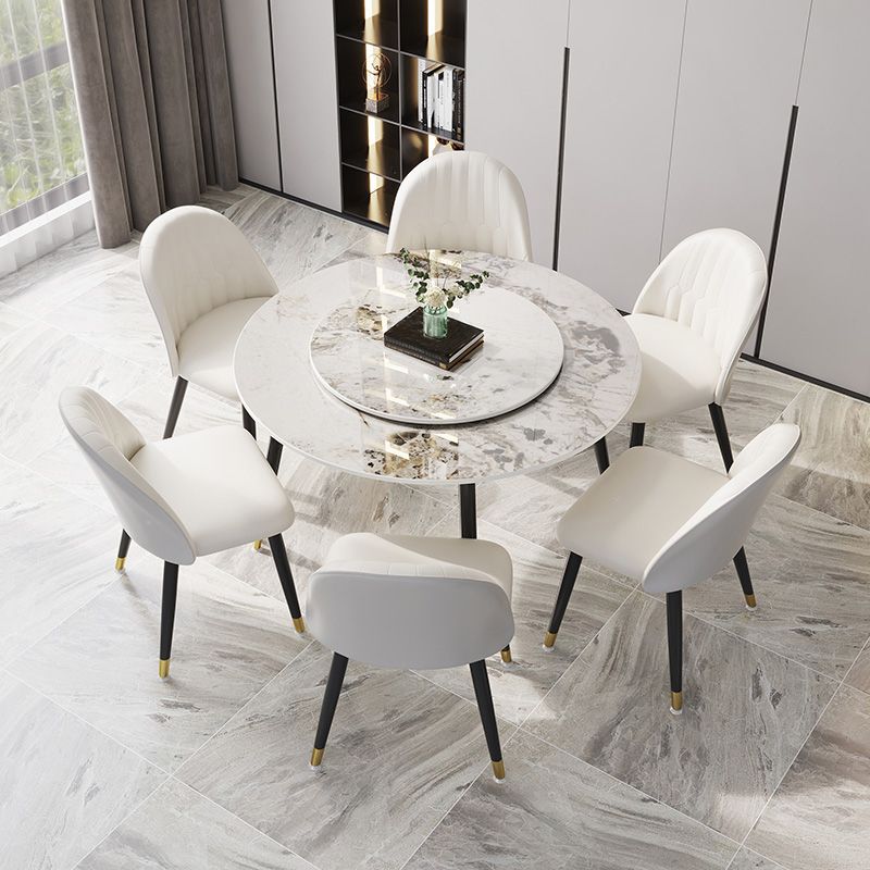 1/4/7 Pcs Metal Modern Dining Room Set with Round Table and Metal Base Dining Set Clearhalo 'Dining Room Sets' 'Dining Tables & Seating' 'dining_room_set' 'furn' 'furn_dining_room_set' 'Furniture' 'furniture_dining_room_set' 'Kitchen & Dining Furniture' 'kitchen&dining_furn' 'kitchen' 1200x1200_da64f905-5784-4c44-91b9-510e2587a02f