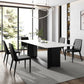 Glam White Kitchen Dining Table Sintered Stone Standard Dining Table with Trestle Base Clearhalo ' dining_table' 'Dining Tables & Seating' 'Dining Tables' 'furn' 'furn_dining_table' 'Furniture' 'furniture_dining_table' 'Kitchen & Dining Furniture' 'kitchen&dining_furn' 'kitchen' 'kitchen_dining_table' 1200x1200_da65e119-59a1-4e2d-b10d-db51b0f53a81
