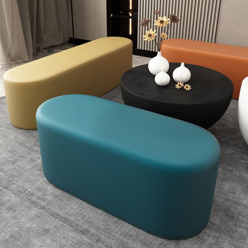 Modern Solid Color Bench Faux Leather Oval Bench for Home Office Clearhalo 'Benches' 'Chairs & Seating' 'furn' 'furn_benches' 'Furniture' 'Living Room Furniture' 1200x1200_da6745cd-59e8-402c-94be-8ce4540f2dac