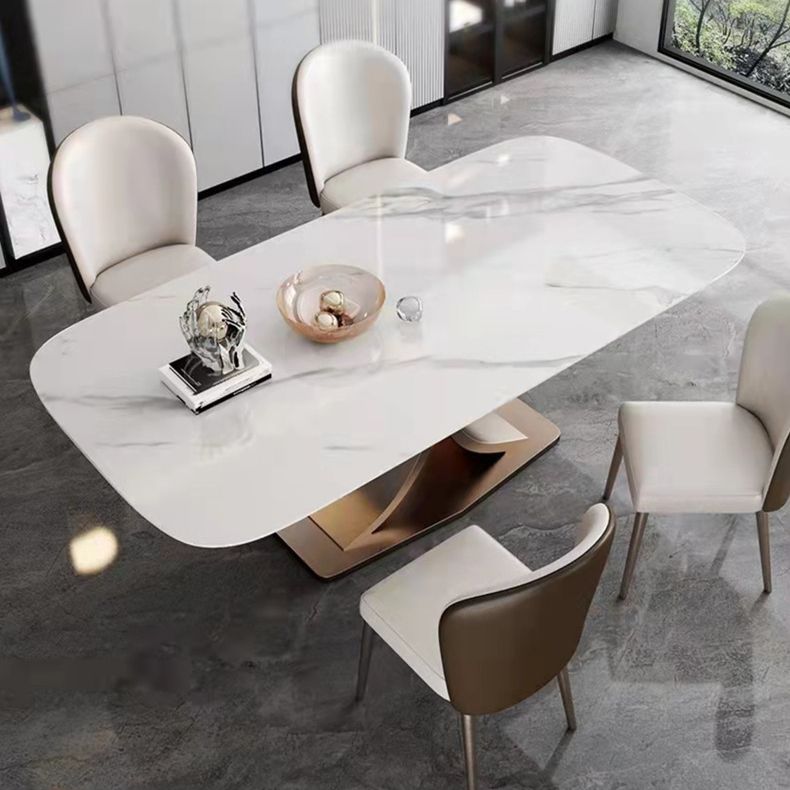 Modern Sintered Stone Top Dining Set Rectangle 1/5/6 Pieces Dining Room Table Set Clearhalo 'Dining Room Sets' 'Dining Tables & Seating' 'dining_room_set' 'furn' 'furn_dining_room_set' 'Furniture' 'furniture_dining_room_set' 'Kitchen & Dining Furniture' 1200x1200_da676c2b-c007-4b6f-847c-a557207b869a