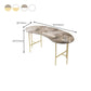 Glam Stone Writing Desk 29.53 "großer Büroschreibtisch mit Eisenbeinen