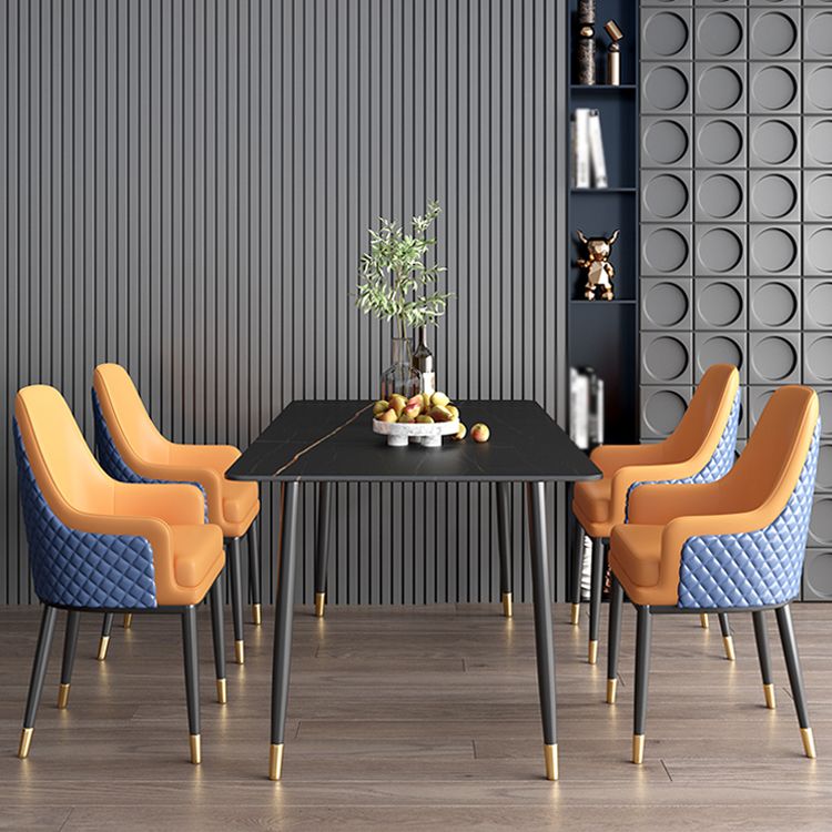 Nordic 1/2/5/7 Pieces Dining Set Sintered Stone Dining Table with Leather Chairs Clearhalo 'Dining Room Sets' 'Dining Tables & Seating' 'dining_room_set' 'furn' 'furn_dining_room_set' 'Furniture' 'furniture_dining_room_set' 'Kitchen & Dining Furniture' 'kitchen&dining_furn' 'kitchen' 1200x1200_da6b000b-4cb7-4353-a232-5c94d9b9977f