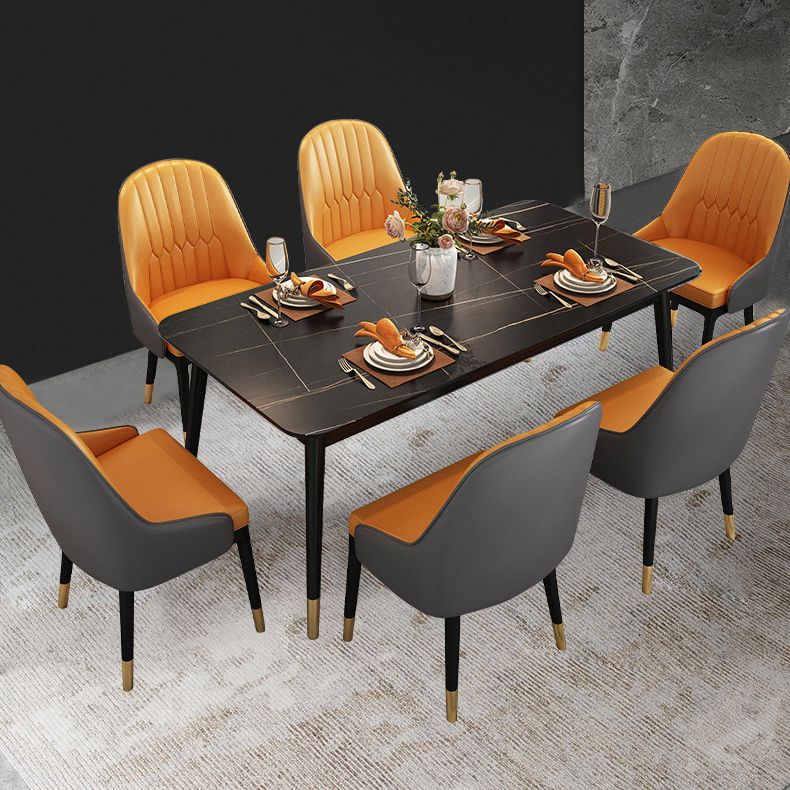 Traditional Luxury Rectangle Dining Table Sintered Stone Table with 4 Black Legs Clearhalo ' dining_table' 'Dining Tables & Seating' 'Dining Tables' 'furn' 'furn_dining_table' 'Furniture' 'furniture_dining_table' 'Kitchen & Dining Furniture' 'kitchen&dining_furn' 'kitchen' 'kitchen_dining_table' 1200x1200_da6ced1b-7943-4286-b255-7d923ccb0e22