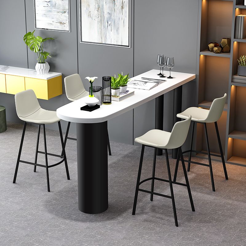 Tavolo da pranzo a barre specialistica in legno massiccio tavolo da pub a barre con gambe metalliche