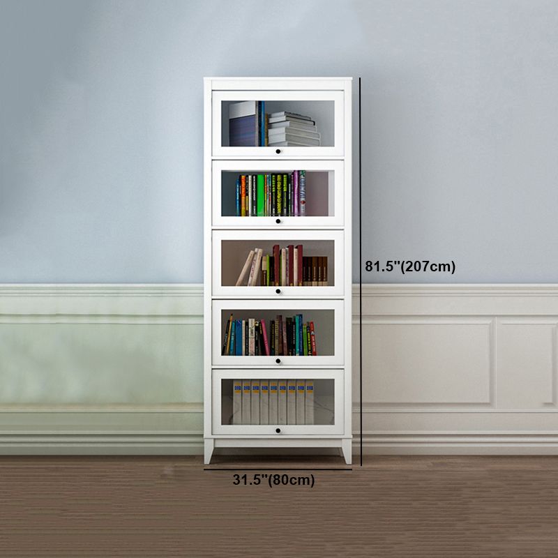 White Manufactured Wood Standard Bookcase Modern Bookshelf with Glass Doors Clearhalo 'Bookcases' 'furn' 'furn_bookcases' 'Furniture' 'furniture_bookcases' 'Office Furniture' 1200x1200_da715877-f809-492b-9a96-1a785cf3c621
