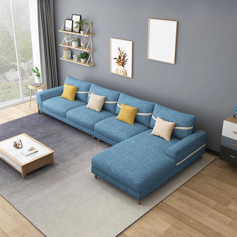 Oreiller sectionnel de tissu dos et canapé sectionnel des bras carrés pour 4 personnes