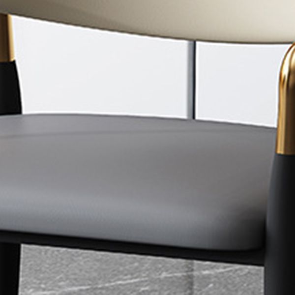 Home Scandinavian Arm Chair Open Back Metal Upholstered Single Dining Room Chair Clearhalo ' kitchen&dining_furn' 'Dining Chairs' 'Dining Tables & Seating' 'dining_chair' 'furn' 'furn_dining_chair' 'Furniture' 'furniture_dining_chair' 'Kitchen & Dining Furniture' 'kitchen' 1200x1200_da73adee-941d-4068-ba6c-3ce5b4d49807