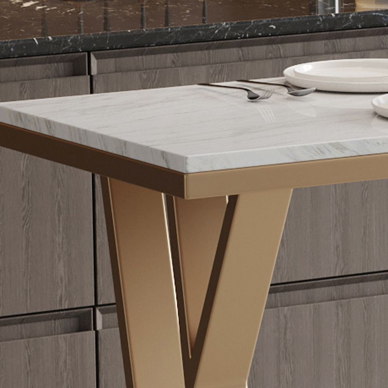 Glam 1/2/5 Pieces Bar Table Set Rectangle Bar Table with Metal High Stools Clearhalo 'Bar Furniture' 'furn' 'furn_home_bar_bar_sets' 'Furniture' 'Home Bars & Bar Sets' 'home_bar_bar_sets' 'Kitchen & Dining Furniture' 1200x1200_da74fff1-516e-49ed-8f0f-b6f02b2432d5