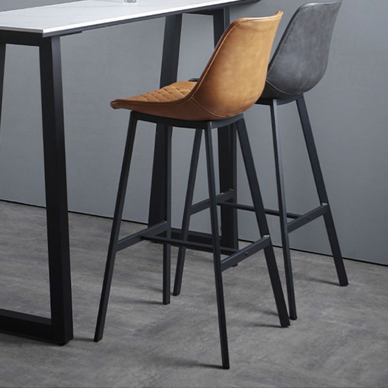 Living Room Leather Counter Chair Bucket Industrial Footrest Counter Bar Stool Clearhalo 'Bar Furniture' 'Bar Stools' 'bar_stools' 'furn' 'furn_bar_stools' 'Furniture' 'Kitchen & Dining Furniture' 1200x1200_da7579b1-f084-4643-b0e4-bdf50817da6c