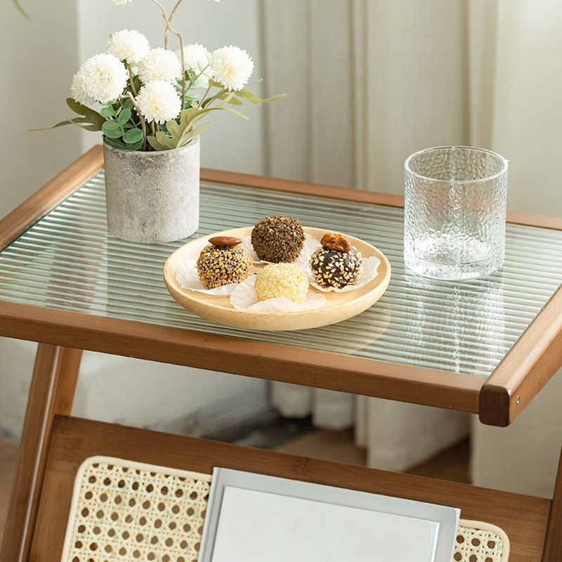 13 "breiter Beistelltischglas rechteckiger Akzent -Beistelltisch mit Lagerung