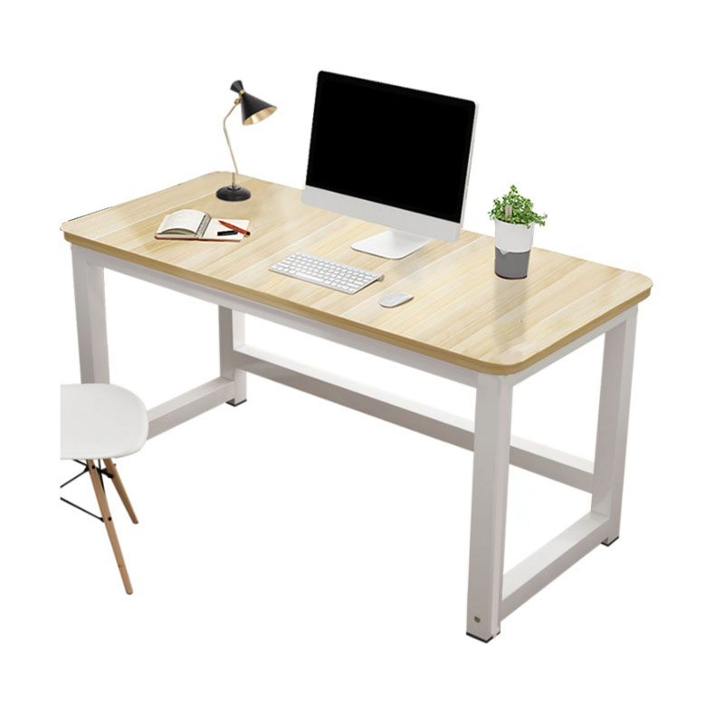 Rectangular Shaped Office Writing Table Wood in Natural with Metal Legs Clearhalo 'furn' 'furn_office_desk' 'Furniture' 'Office Desks' 'Office Furniture' 'office_desk' 1200x1200_da771b43-1a12-4a83-b07f-df3eea1d6326