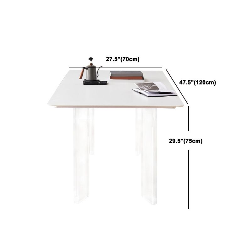 Mesa de comedor rectangular Juego de mesa de base de acrílico 1/2/5 PCS con sillas laterales
