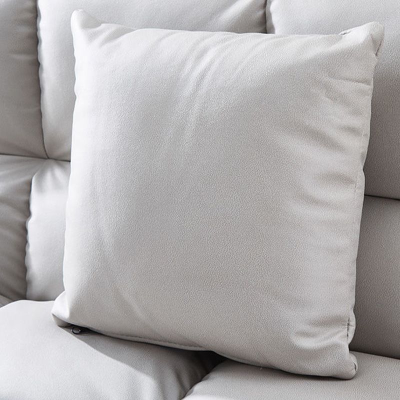 Contemporary Faux Leather Biscuit Back Armless Sofa For Living Room