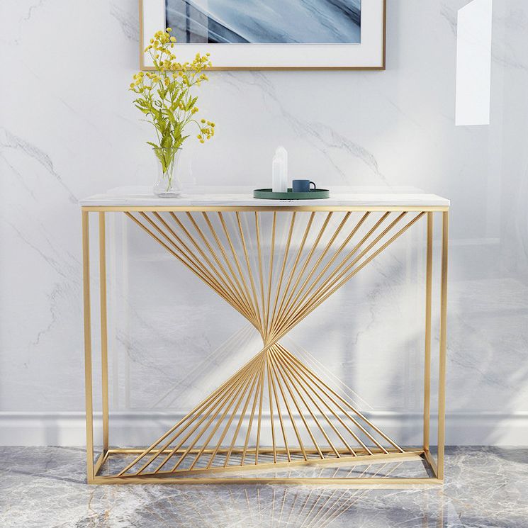Tavolo accento console glam antico tavolo da console rettangolo in marmo