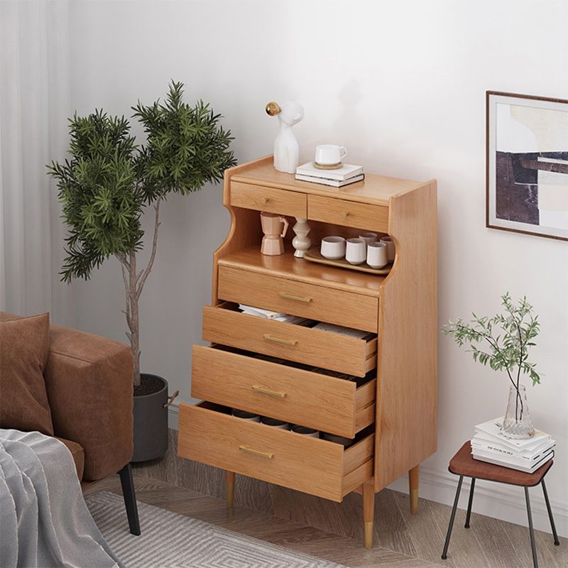 Contemporary Chest Solid Wood 6 - Drawer Rectangle Straight Legs Accent Chest Clearhalo 'Cabinets & Chests' 'cabinets_chests' 'furn' 'furn_cabinets_chests' 'Furniture' 'Living Room Furniture' 1200x1200_da79cf0c-c142-4d8a-9ba1-1986ef70d3fb