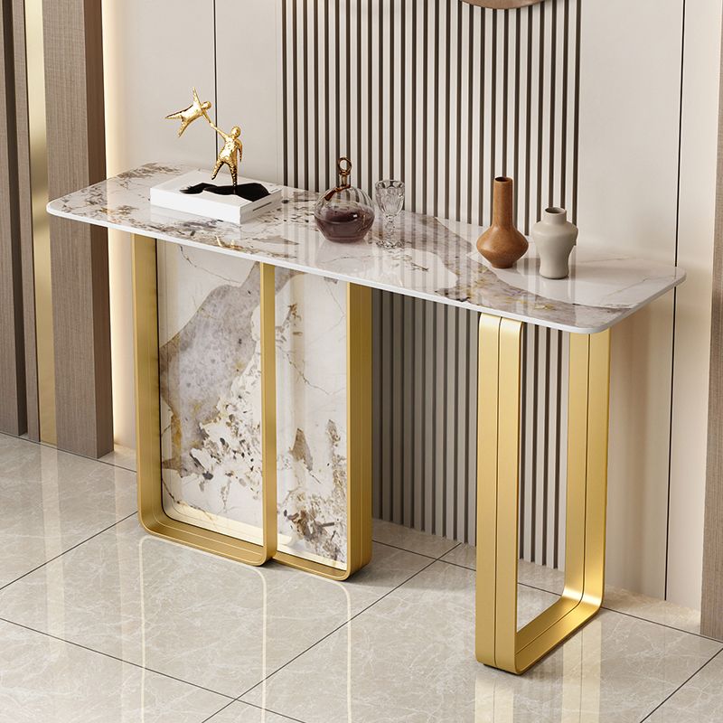 11 Inch Wide Glam Accent Table Stone Rectangle Console Accent Table Clearhalo 'Console Tables' 'console_tables' 'Entry & Mudroom Furniture' 'furn' 'furn_console_tables' 'Furniture' 1200x1200_da7ac900-2b00-43f2-913d-df8d54f08580