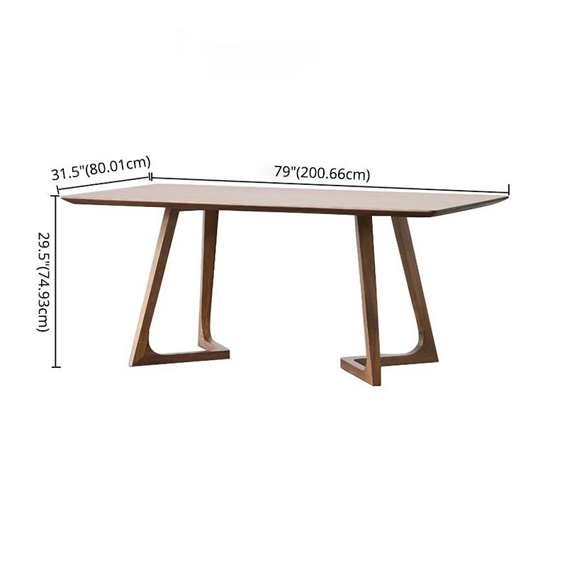 Modern Style Solid Wood Dining Set with Rectangle Shape Table and Double Pedestal Base for Home Use Clearhalo 'Dining Room Sets' 'Dining Tables & Seating' 'dining_room_set' 'furn' 'furn_dining_room_set' 'Furniture' 'furniture_dining_room_set' 'Kitchen & Dining Furniture' 'kitchen&dining_furn' 'kitchen' 1200x1200_da7ae66a-5ace-4901-81c2-7c553a615596