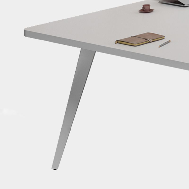 White Manufactured Wood Rectangular Desk Modern Cable Management Office Desk Clearhalo 'furn' 'furn_office_desk' 'Furniture' 'Office Desks' 'Office Furniture' 'office_desk' 1200x1200_da7b4ac3-da00-4a84-84d1-4ccea706f5d5