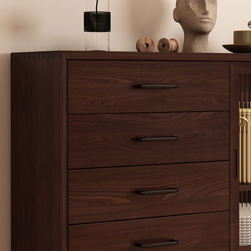 Mid-Century Modern Solid Wood Accent Cabinet with Glass Door Clearhalo 'Cabinets & Chests' 'cabinets_chests' 'furn' 'furn_cabinets_chests' 'Furniture' 'Living Room Furniture' 1200x1200_da7bc567-acf8-4077-abe6-7d5c2ab9b4c2