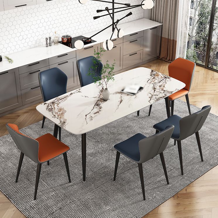 Modern 1/2/4/5/7 Pieces Dinette Set with Sintered Stone Top Rectangle Dining Table Set Clearhalo 'Dining Room Sets' 'Dining Tables & Seating' 'dining_room_set' 'furn' 'furn_dining_room_set' 'Furniture' 'furniture_dining_room_set' 'Kitchen & Dining Furniture' 1200x1200_da7c1288-0ac0-4601-86d5-8655dda2419f