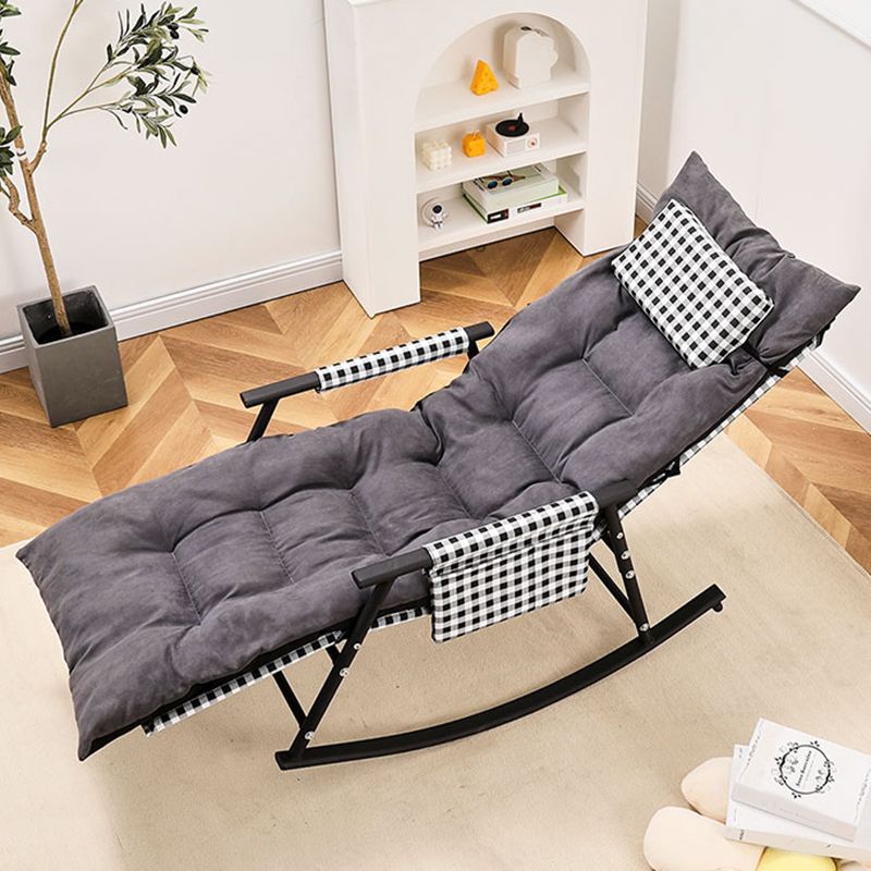 Chaise à bascule en coton moderne allongé avec oreiller pour le salon