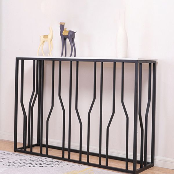 Modern Rectangle Console Table 1- Shelf 33.46" Tall End Table for Hall