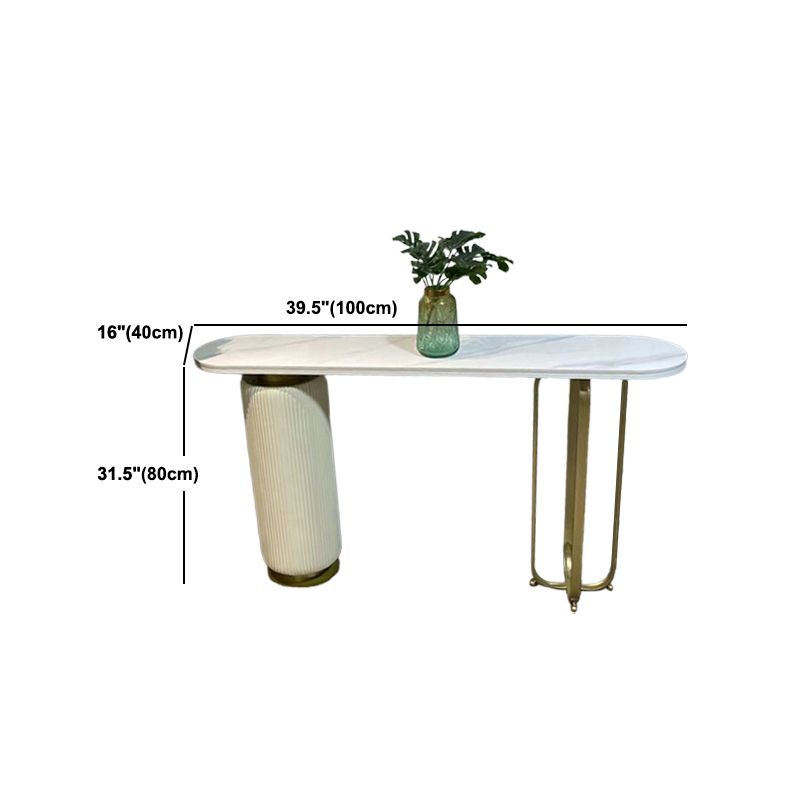 Tavolo di accento glam largo 15 pollici Stone Oro Console Accent Table