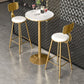 Glam Round Stone Bar Table Set 1/2/3/4 Pièces Table de comptoir avec tabourets hauts