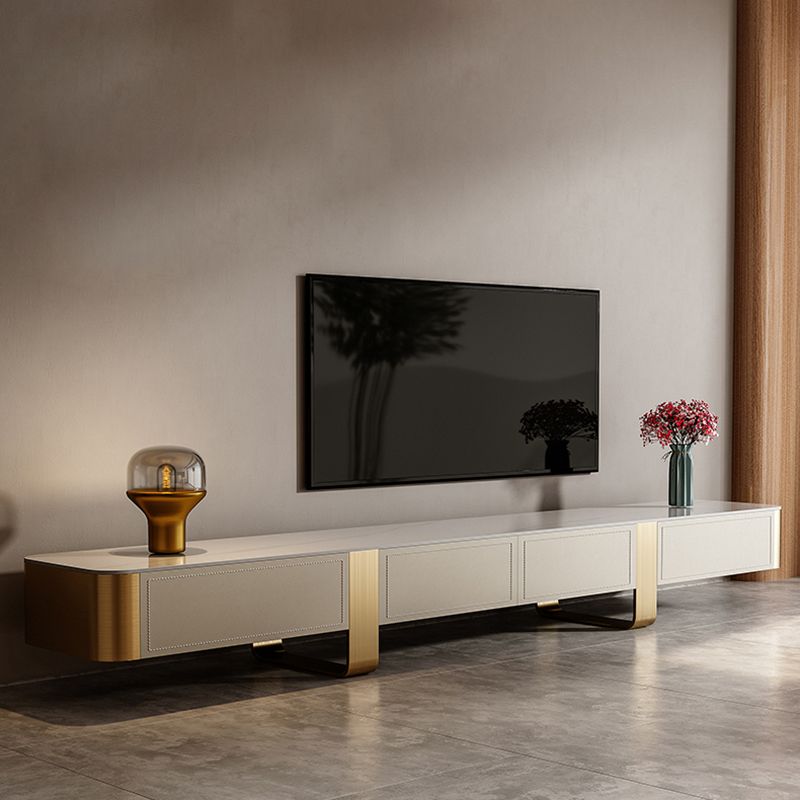 Stone TV Stand Console Glam 4 Drawers Media Console with Metal Legs Clearhalo 'furn' 'furn_tv_stands_entertainment_centers' 'Furniture' 'Living Room Furniture' 'TV Stands & Entertainment Centers' 'TV Stands & Media Storage Furniture' 'tv_stands_entertainment_centers' 1200x1200_da822407-863b-48cf-b3b4-0435ae90dfd4