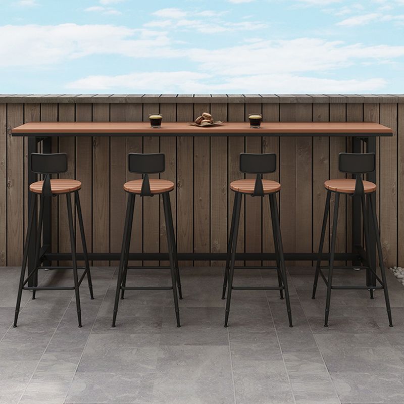Modern 41.3"H Bar Table Rectangular Wooden Top Table for Bar Clearhalo 'Bar Furniture' 'Bar Tables' 'bar_tables' 'furn' 'furn_bar_tables' 'Furniture' 'Kitchen & Dining Furniture' 1200x1200_da83260e-04a2-4567-a4f6-47f414d98632