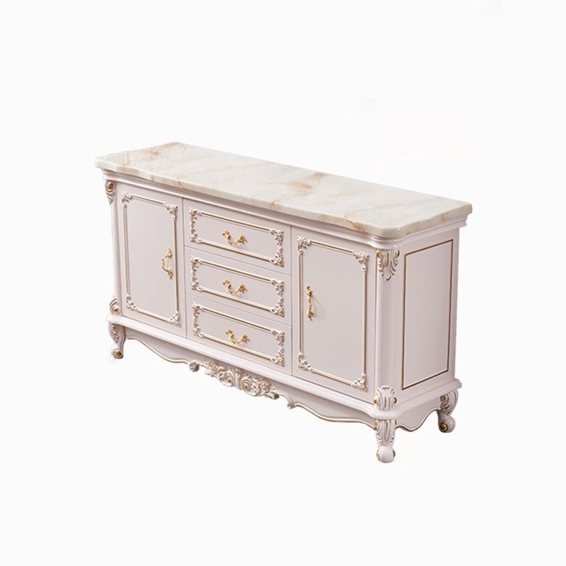 Glam Sideboard White Wood with Door and Drawer for Living Room Clearhalo 'buffet_sideboard' 'Buffets & Sideboards' 'furn' 'furn_buffet_sideboard' 'Furniture' 'Kitchen & Dining Furniture' 1200x1200_da84a02f-ee14-44af-b12f-c2bf70232a56