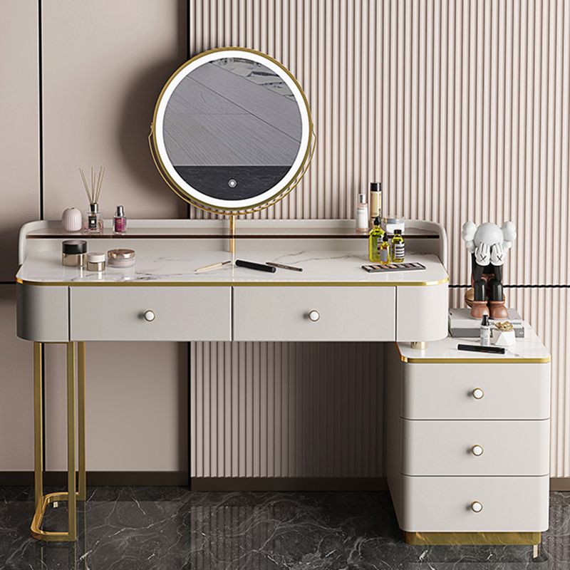 Glam houten met lade slaapkamer verlichte spiegel make-up ijdelheid