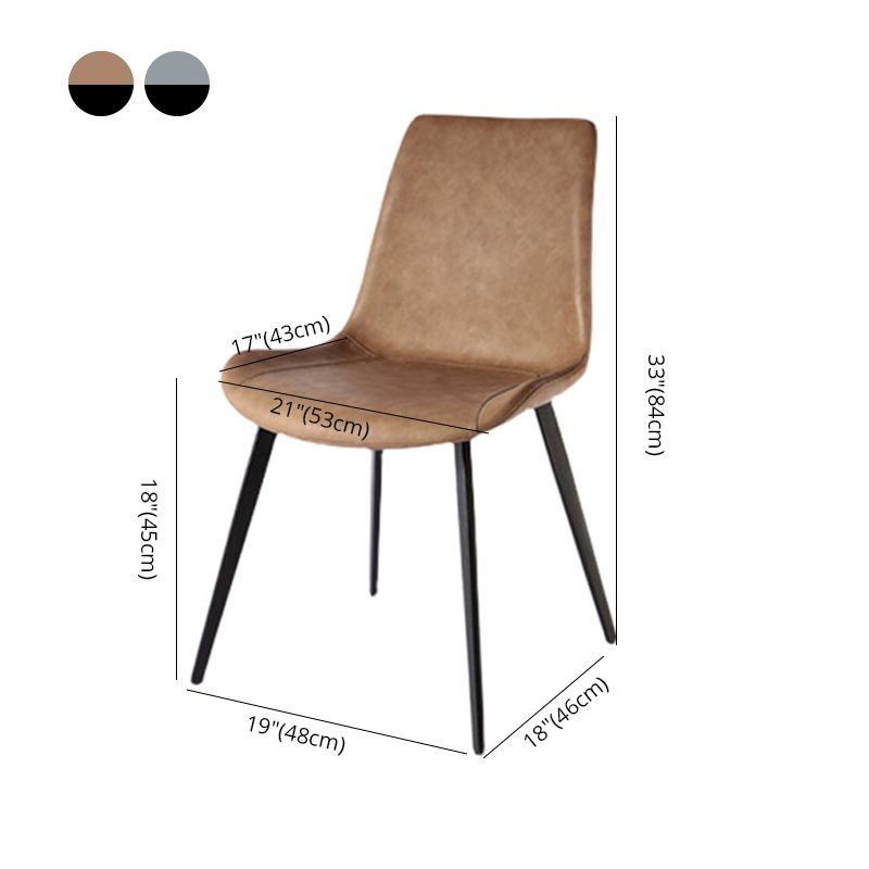 Modern Leather Restaurant Side Chair Solid Back Dining Chair (Set of 2) Clearhalo ' kitchen&dining_furn' 'Dining Chairs' 'Dining Tables & Seating' 'dining_chair' 'furn' 'furn_dining_chair' 'Furniture' 'furniture_dining_chair' 'Kitchen & Dining Furniture' 'kitchen' 1200x1200_da860ddc-3ab0-4997-8313-900c75cecde5