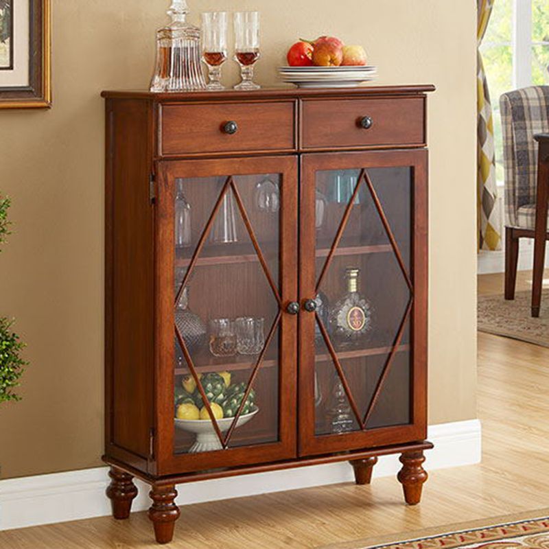 Mid-Century Modern Display Stand Rubberwood Display Cabinet with Doors for Dining Room Clearhalo 'Display & China Cabinets' 'display_china_cabinets' 'furn' 'furn_display_china_cabinets' 'Furniture' 'Kitchen & Dining Furniture' 1200x1200_da8619cb-15f9-48d5-9eff-38880527934c
