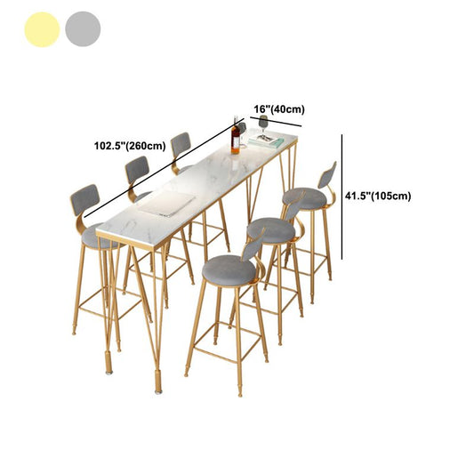 Tavolo da bistrot moderno con gambe metalliche in marmo bianco tavolo da bar