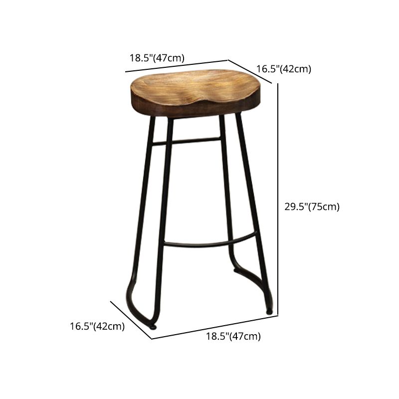 Industrial Bar and Counter Stool Brown Stool with Black Base Clearhalo 'Bar Furniture' 'Bar Stools' 'bar_stools' 'furn' 'furn_bar_stools' 'Furniture' 'furniture_bar_stools' 'Kitchen & Dining Furniture' 1200x1200_da86ccfb-0e44-478a-8b19-bca9f87f90fa