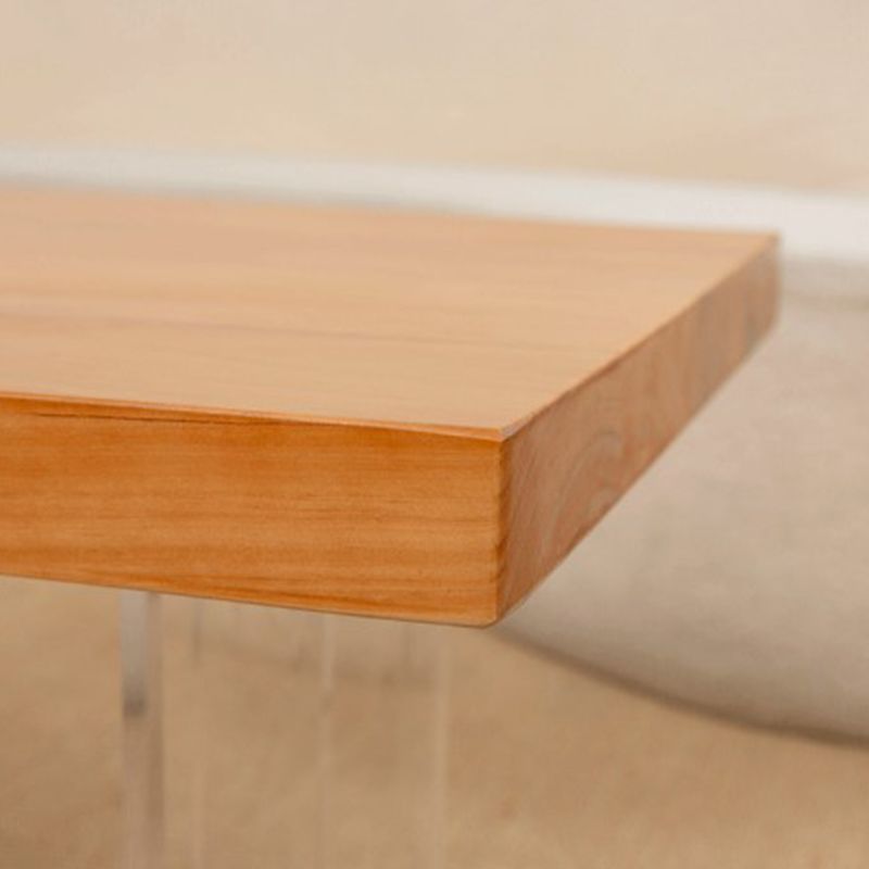 Rectangle Solid Wood Coffee Table with Acrylic Base Scandinavian Cocktail Table Clearhalo 'Coffee & Accent Tables' 'Coffee Tables' 'coffee_tables' 'furn' 'furn_coffee_tables' 'Furniture' 'Living Room Furniture' 1200x1200_da87873e-d8b7-4ff1-b6c3-c2823c9a0051