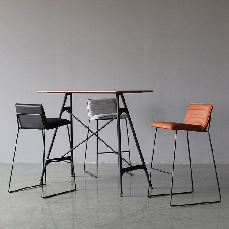 Modern Rectangle Bar Counter Table Wooden Dining Table with Metal Legs Clearhalo 'Bar Furniture' 'Bar Tables' 'bar_tables' 'furn' 'furn_bar_tables' 'Furniture' 'furniture_bar_tables' 'Kitchen & Dining Furniture' 1200x1200_da884dc5-0d9b-45d6-a1a6-49c7f66eb503