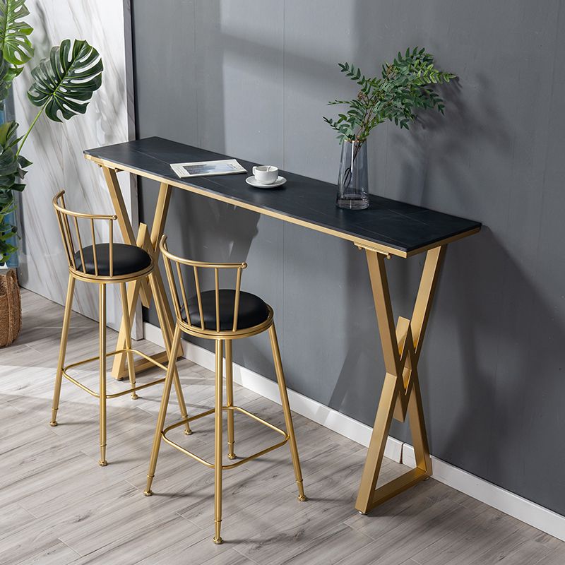 Stone Bar Table Glam Rectangle Bar Dining Table with Double Pedestal for Living Room Clearhalo 'Bar Furniture' 'Bar Tables' 'bar_tables' 'furn' 'furn_bar_tables' 'Furniture' 'Kitchen & Dining Furniture' 1200x1200_da889c1e-d00f-4a94-ab3c-d4158461a712