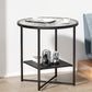 Modern Round Glass Top End Table Cross Legs Sofa Side Table with Shelf Clearhalo 'Coffee & Accent Tables' 'End & Side Tables' 'end_side_tables' 'furn' 'furn_end_side_tables' 'Furniture' 'Living Room Furniture' 1200x1200_da88ba80-90ea-46f0-86fb-52d9f123e8af