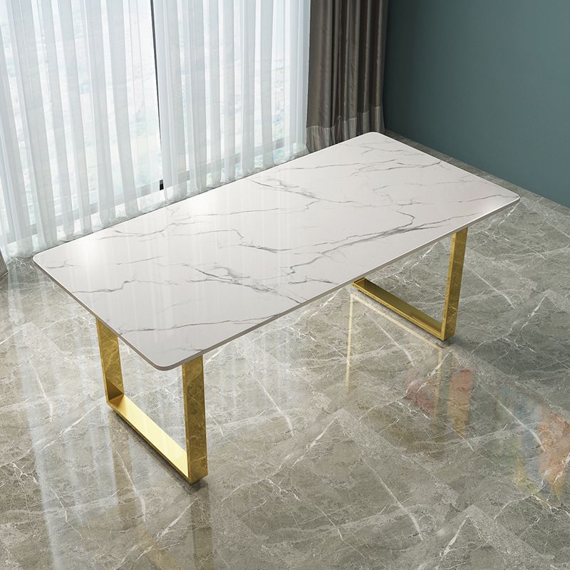 Marble Top Dining Table Modern Rectangle Dining Table with Sled Base Clearhalo 'Dining Tables & Seating' 'Dining Tables' 'dining_table' 'furn' 'furn_dining_table' 'Furniture' 'furniture_dining_table' 'Kitchen & Dining Furniture' 'kitchen' 'kitchen_dining_table' 1200x1200_da8952ec-a173-4e6e-994a-3b9a81ca7bf0
