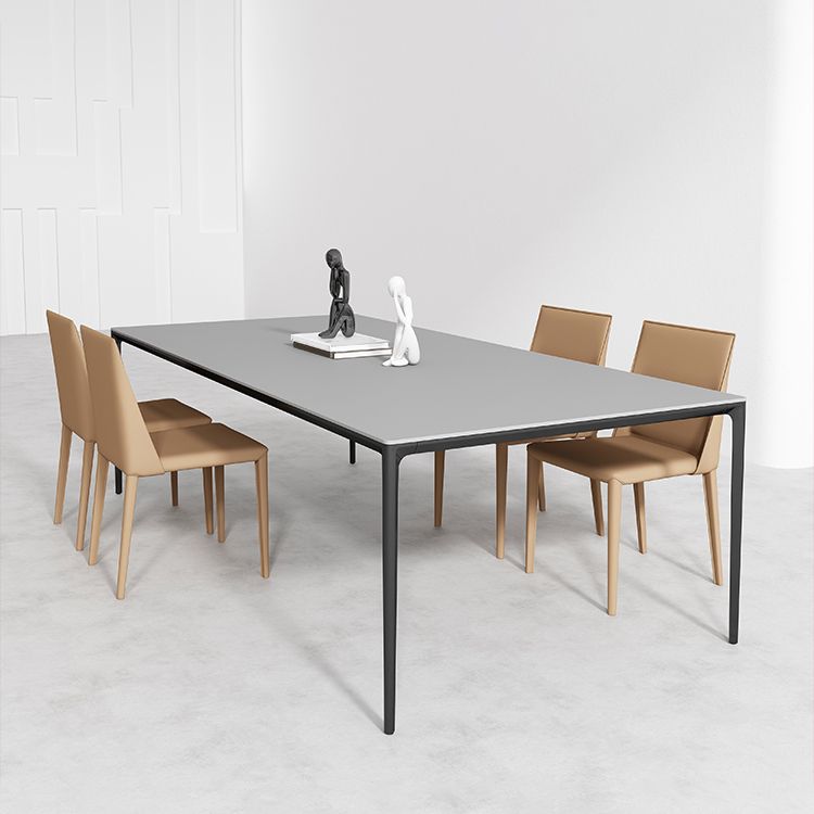 Medieval Modern Sintered Stone Table Rectangle Table with Metal 4 Legs Clearhalo ' dining_table' 'Dining Tables & Seating' 'Dining Tables' 'Furniture' 'furniture_dining_table' 'Kitchen & Dining Furniture' 'kitchen&dining_furn' 'kitchen' 'kitchen_dining_table' 1200x1200_da8a2f51-3b9a-4103-8e5c-1043051715f0