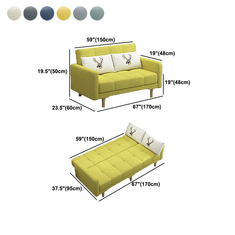 コンテンポラリービスケットバックスタンダードスクエアアームファブリックステーションソファ