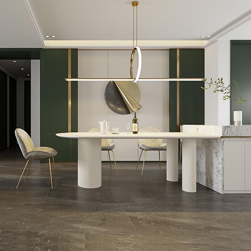 Stone Contemporary Free Form Dinner Table Matte Finish Table for Home Clearhalo 'Dining Tables & Seating' 'Dining Tables' 'dining_table' 'furn' 'furn_dining_table' 'Furniture' 'furniture_dining_table' 'Kitchen & Dining Furniture' 'kitchen' 'kitchen_dining_table' 1200x1200_da8a561e-e2a7-45e9-8551-6dc59271cc90