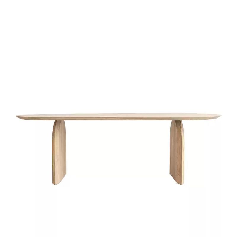 Modern Solid Wood Table for Restaurant Oval Table with Double Pedestal Clearhalo 'Dining Tables & Seating' 'Dining Tables' 'dining_table' 'furn' 'furn_dining_table' 'Furniture' 'furniture_dining_table' 'Kitchen & Dining Furniture' 'kitchen' 'kitchen_dining_table' 1200x1200_da8adcee-0a66-4978-913b-a8ff0de47141
