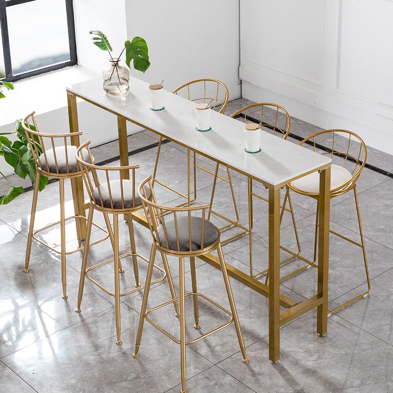 Glam 1/2/4/7-delige bartafelset Rechthoekige bartafel met metalen hoge krukken