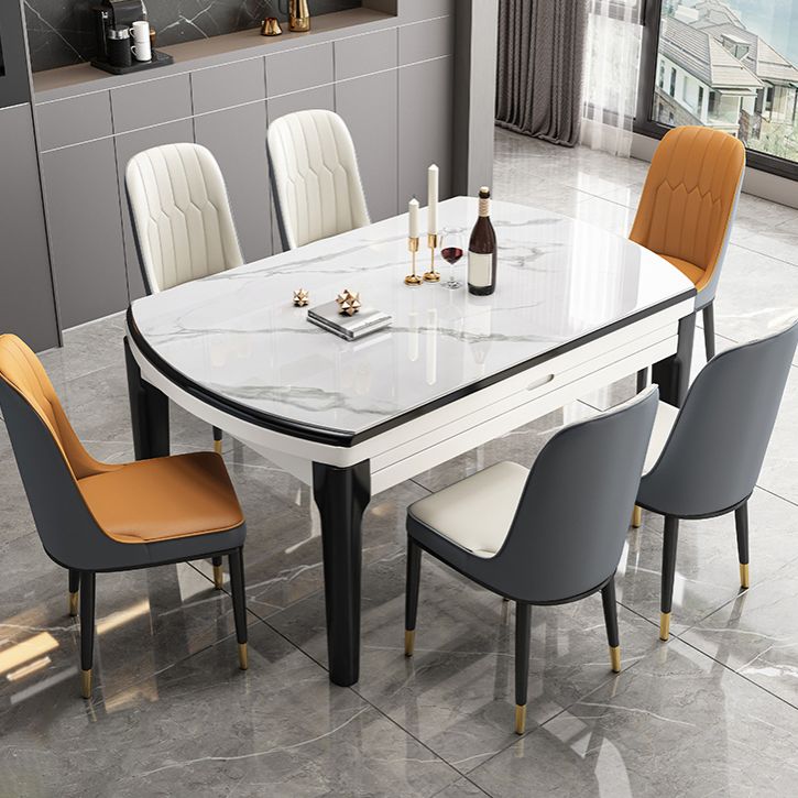 Muebles de piedra de estilo moderno 7/9 piezas 4 patas mesa con silla sin brazo