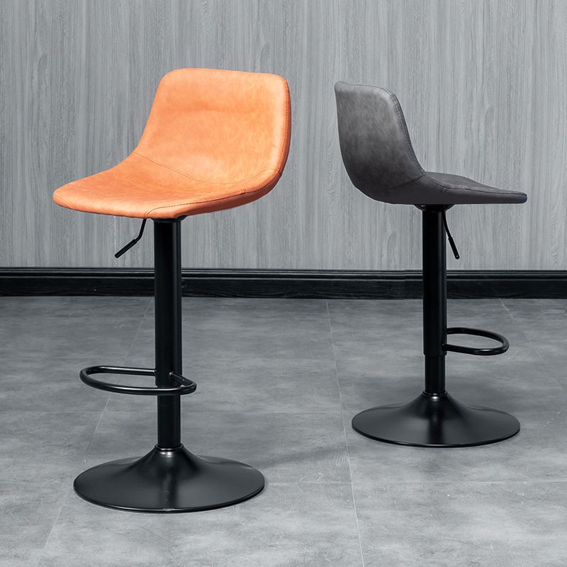Rotatable and Liftable Counter Stool Industrial Leather Cushion Bar Stool Clearhalo 'Bar Furniture' 'Bar Stools' 'bar_stools' 'furniture_bar_stools' 'Kitchen & Dining Furniture' 'kitchen&dining_furn' 'kitchen' 'kitchen_furn' Furniture' 1200x1200_da8cc202-1052-4180-a8d9-e4068afc680f